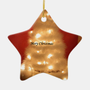 Ornement En Céramique Collection d'arbres de Noël blancs décorés
