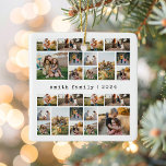 Ornement En Céramique Collection de photos de famille de machines à écri<br><div class="desc">Créez votre propre collage photo ornement de Noël. Ajoutez simplement vos propres photos et texte pour un ornement personnalisé cette saison de fêtes.</div>