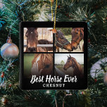 Ornement En Céramique Collection photo du meilleur cheval moderne | Éque<br><div class="desc">Grand ornement pour les amateurs de chevaux et d'équestres,  avec 4 photos de votre cheval,  avec le titre "Meilleur Cheval Ever" et leur nom.</div>