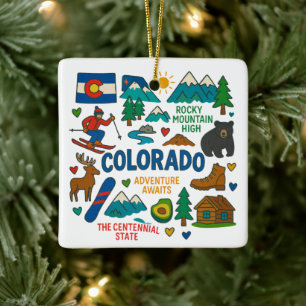 Ornement En Céramique Colorado USA Custom Family Trip Keepsaké Noël