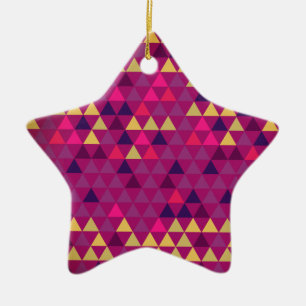 Ornement En Céramique Colorful Triangles
