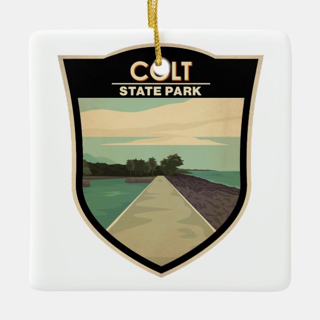 Ornement En Céramique Colt State Park Rhode Island Vintage (Devant)