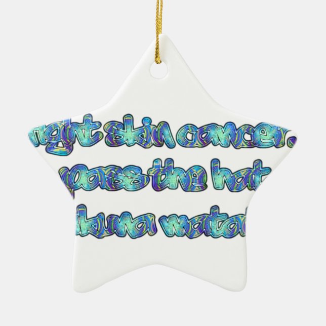 Ornement En Céramique Combattre le cancer de la peau, passer le Casquett (Devant)