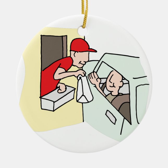 Ornement En Céramique Commande d'aliments de préparation rapide par la (Devant)