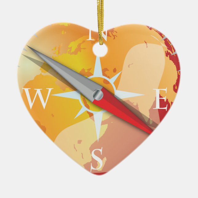 Ornement En Céramique Compas (Devant)