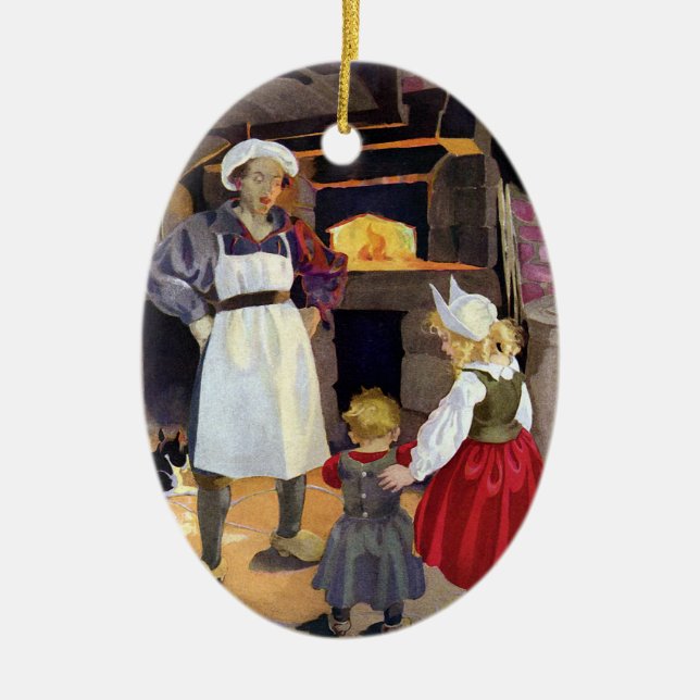 Ornement En Céramique Comptine de Baker et d'enfants de Pat-UN-Gâteau (Devant)