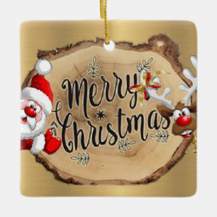 Ornement En Céramique con papá Noel elegante