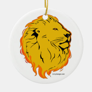 Ornement En Céramique Conception d'art de lion