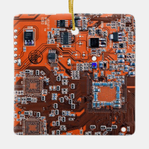 Ornement En Céramique Conception de carte de circuit imprimé orange pour