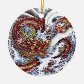 Ornement En Céramique Conception de tatouage de dragon japonais