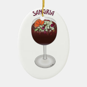 ORNEMENT EN CÉRAMIQUE CONCEPTION DE VIN SANGRIA