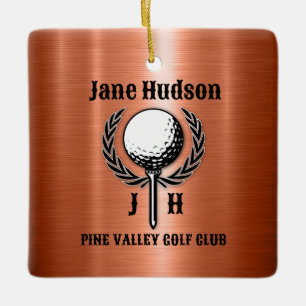 Ornement En Céramique Conception minimaliste élégante de golf en cuivre