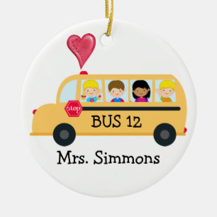 Ornement En Céramique Conducteur de bus scolaire - SRF