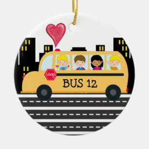 Ornement En Céramique Conducteur de bus scolaire - SRF