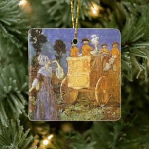 Ornement En Céramique Contes de fées vintages Cendrillon et Fée Gomère