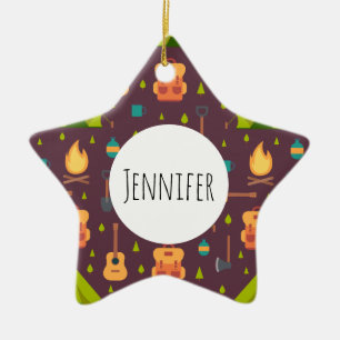 Ornement En Céramique Cool Camping Motif Outdoorsdesign