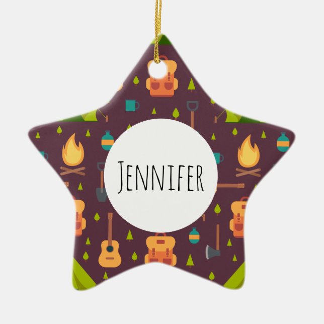 Ornement En Céramique Cool Camping Motif Outdoorsdesign (Devant)