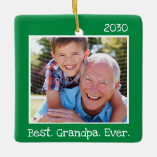 Ornement En Céramique Cool Meilleur grand-père Jamais Photo Vert Person