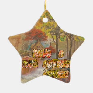 Ornement En Céramique Cool vintage Hakuna Matata Avoir un cool Autum Sea