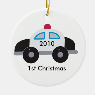 Ornement En Céramique COP POLICE Baby's First Christmas Personnalisable