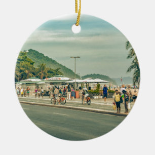 Ornement En Céramique Copacabana Sidewalk Rio de Janeiro Brésil