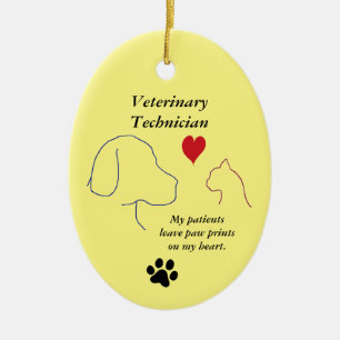 Ornement En Céramique Copies de Technicien-Patte de vétérinaire sur mon
