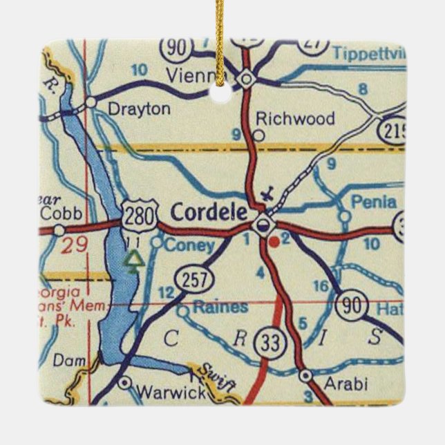 Ornement En Céramique Cordele Georgia (Dos)