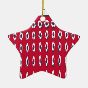 Ornement En Céramique Corée du Sud Polka Dot Drapeau Design d'art : une