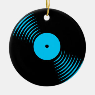 Ornement En Céramique Corey Tiger 80s Retro Vinyl Record Ornament
