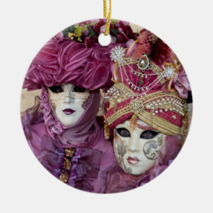 Ornement En Céramique Costume de Carnaval violet, Venise