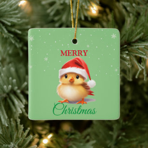 Ornement En Céramique Costume de Noël de Père Noël d'oiseau d'animal de