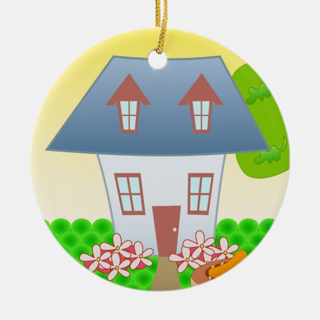 Ornement En Céramique Cottage - été (Devant)