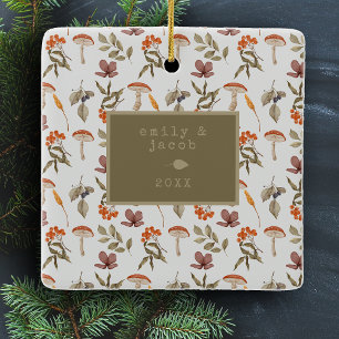 Ornement En Céramique Cottagecore Champignons Botanique Photo Noël