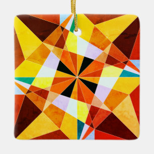 Ornement En Céramique Couleurs Chaudes Formes Géométriques Angulaires Fr