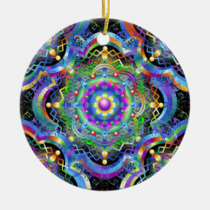 Ornement En Céramique Couleurs de l'univers mandala