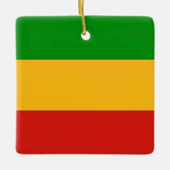 Ornement En Céramique COULEURS RASTAFARI + vos idées (Devant)