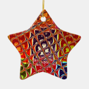 Ornement En Céramique Couleurs spéciales Noël Père Noël neige HoHoho Pop