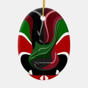Ornement En Céramique Coupe de café Kenya Drapeau Hakuna Matata