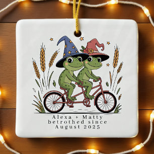 Ornement En Céramique Couple mignon personnalisé Betrothed Engagé