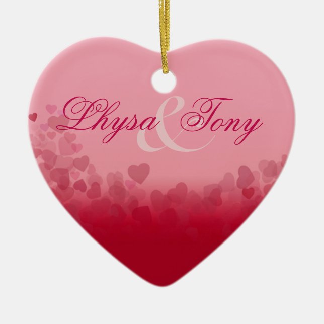 Ornement En Céramique Couples de nouveaux mariés d'amour de Valentine de (Devant)