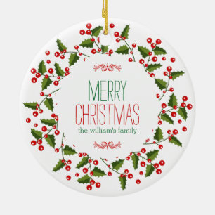 Ornement En Céramique Courbe de Noël moderne Joyeux Noël