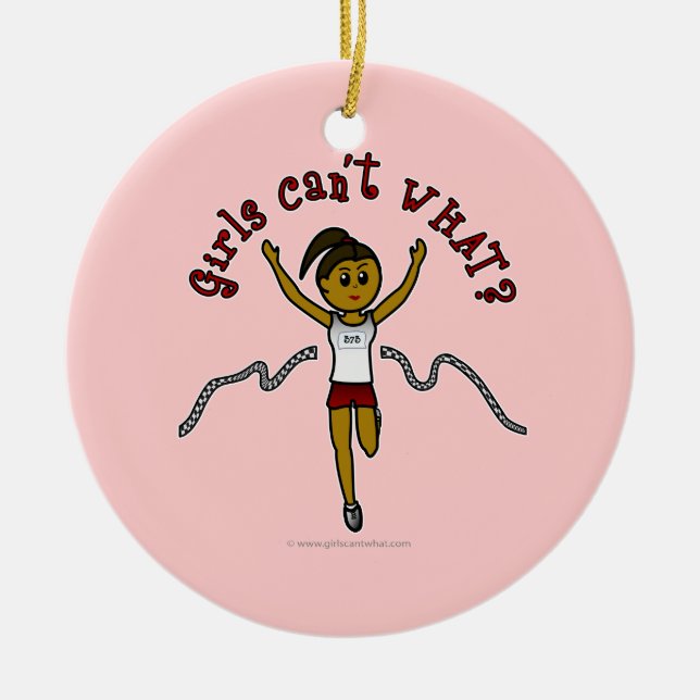 Ornement En Céramique Coureur noir en uniforme rouge (Devant)