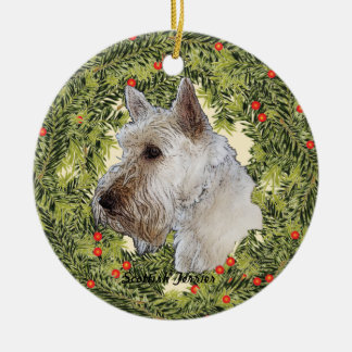 Ornement En Céramique Couronne écossaise Terrier