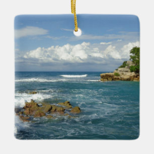 Ornement En Céramique Coutume de paysage marin de Labadie datée