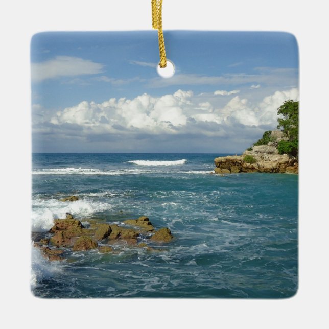 Ornement En Céramique Coutume de paysage marin de Labadie datée (Devant)