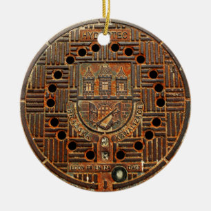 Ornement En Céramique Couverture de trou d'homme 4 (Prague)