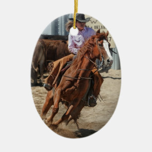Ornement En Céramique cow-girl