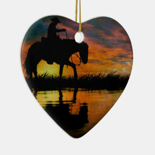 Ornement en céramique Cowboy