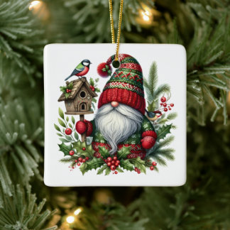 Ornement En Céramique Cozy Christmas Gnome Art – Festive Holiday