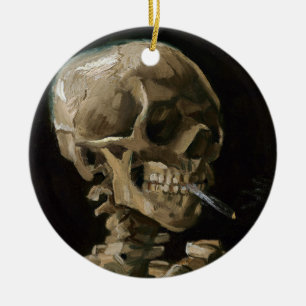 Ornement En Céramique Crâne avec brûler la cigarette Vincent van Gogh Ar